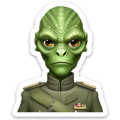 Reptilian Alien man general usa space force sticker