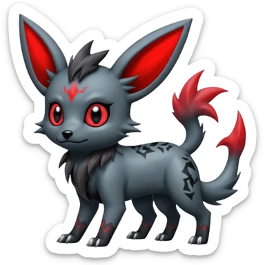  Shiny edgy dark gloomy red gothic cool badass emo-Poochyena-Umbreon-Salandit-Jolteon-fusion sticker