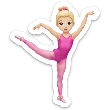  dancer-gymnast with blonde hair in pink tights  (kids) sticker