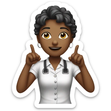 ￼ girl with her hands up sticker