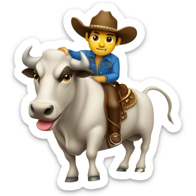 hispanic bull rider on a bull sticker