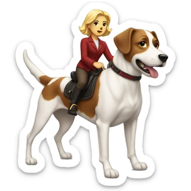 Scarlett riding a dog sticker