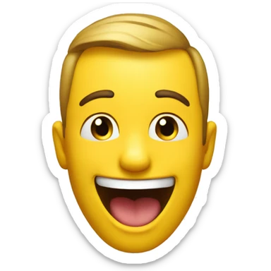 very happy emoji circle yellow with big thumb sticker