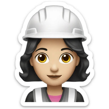 civil engineer woman white skin black hair sticker