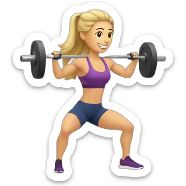 Woman doing CrossFit sticker