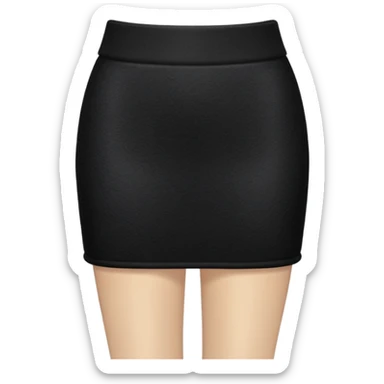 super realistic black cashmere crop mini skirt isolated sticker