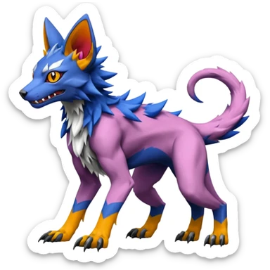 Colorful Lykoi-Sergal-Wargreymon-Pokémon-Digimon-Fakémon-fusion-hybrid-creature sticker