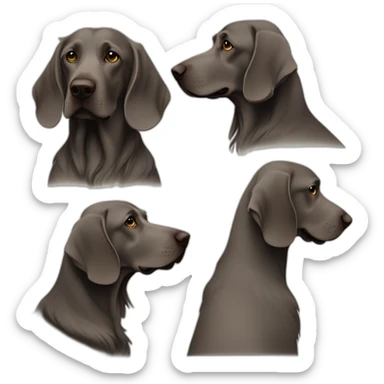 longhair weimaraner profile silhouet sticker