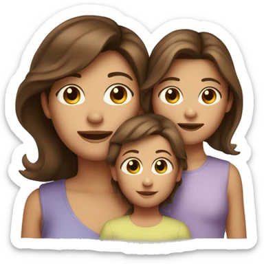Brown hair mom with a five year old daughter and 1 year old son  sticker