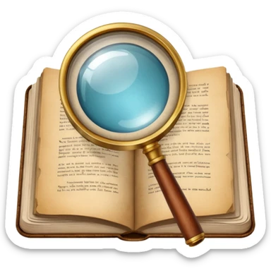 Magnifying glass with a book sticker