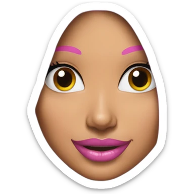 Nicki Minaj has a unique and captivating face. Her eyes are piercing and she has a bright smile. She is really beautiful and full of personality  sticker