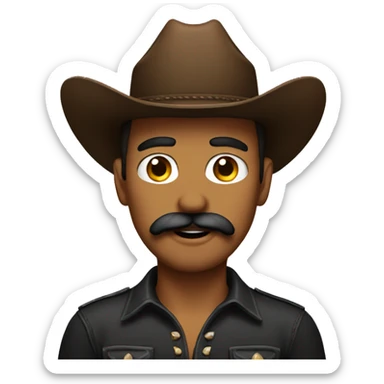 Cowboy with handlebar mustache sticker