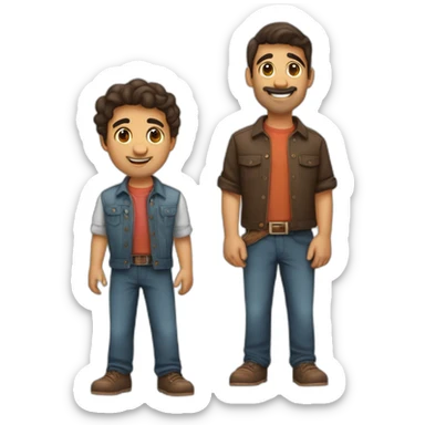 3 amigos, um menino e duas meninas. O menino tem cabelo castanho e partido no meio, uma menina de cabelo longo e castanho e uma de cabelo curto castanho sticker