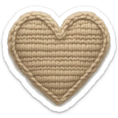 Knitted beige heart sticker