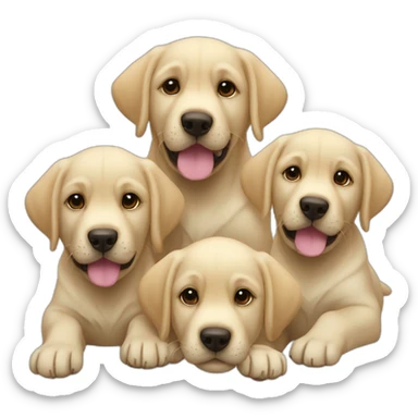 A group of labrador puppies sticker