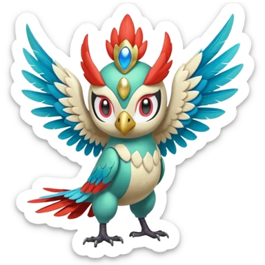 Meloetta-Hawlucha-Swablu-Trico-Pokémon-Fakémon-fusion-hybrid-creature sticker