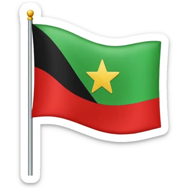 Create an emoji flag that contains contains contains top green midle white have black star the below color is red

 sticker