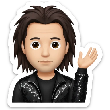 David Silveria from Korn with dark brown hair, light skin, black sequin outfit sticker