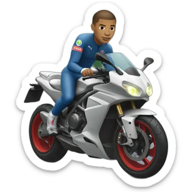 Mbappe conduisant une moto  sticker