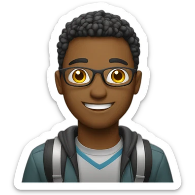 Smiling student sticker