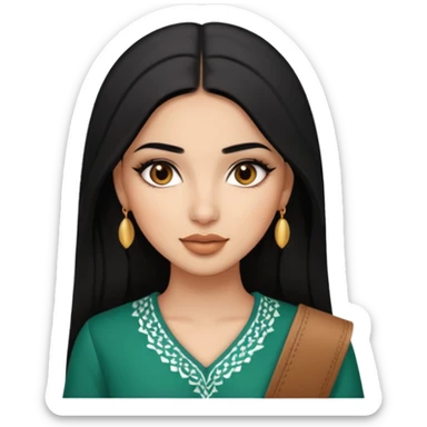 Une fille algérienne ou marocaine cheveux lisse trop belle vêtements stylés et des maquillages trop magnifique sticker