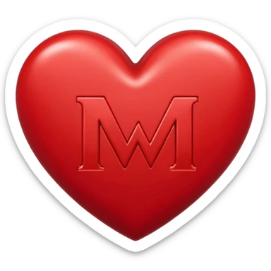 the letters M + V, in a heart  sticker