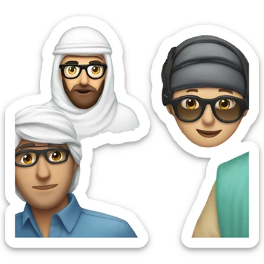 FaceTime An Arab with a MacBook and aviator glasses
 sticker