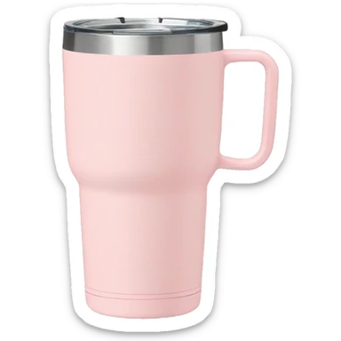 Light pink 40oz Stanley tumbler with handle sticker