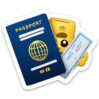 passport and air tickets sticker