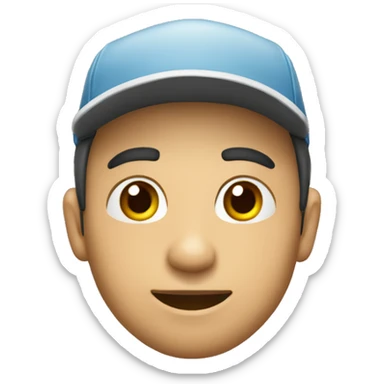 Un hombre con piel clara  y gorra joven sticker