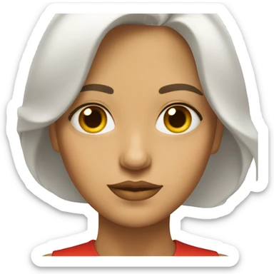 mujer blanca, pelo rojo con anteojos dorados, ojos grandes sticker