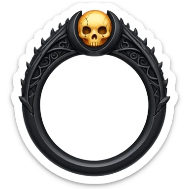 iOS sticker, cursed ring, black shades, red crack, minimal sticker