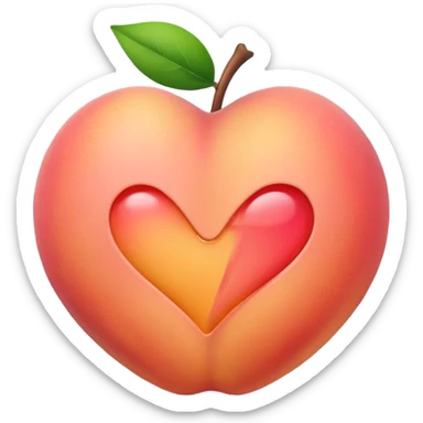 cartoon peach emoji with a heartbeat line sticker
