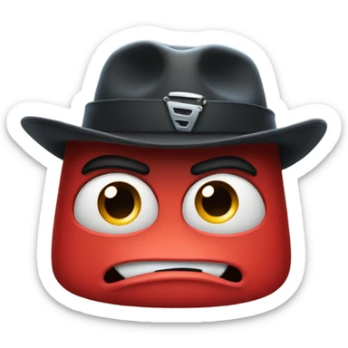 a suspicious lightning mcqueen with a detectives hat on sticker