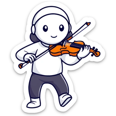 A character playing the violin sticker