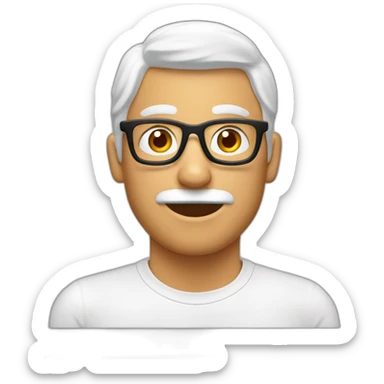 Cara Hombre blanco pelo canoso de punta gafas rojas y negras sticker