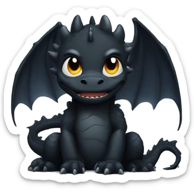 black dragon, tears, sad, crying sticker