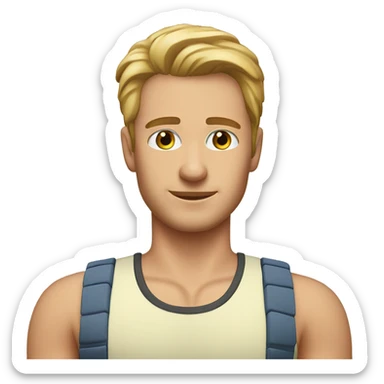 One caucasian wellness headshot wearing tanktop sticker