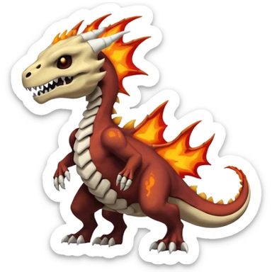 Skeletal Elemental Hot Cool Badass Fiery Volcanic Cubone-Salandit-Marowak-Duskull-dragon sticker