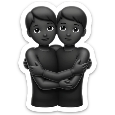 A hug emoji, but gender-neutral. A silhouette. sticker