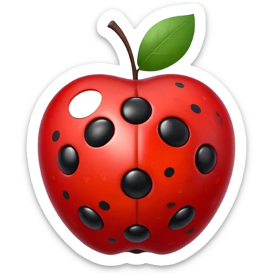 ladybug emoji, no legs visible, apple text message style sticker