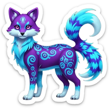 Multicolored gloomy glowing bioluminescent dark edgy gothic spooky cool badass realistic floral exotic Falvie-Fionbri-fursona, full body sticker