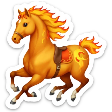 horse galloping with flames sticker
