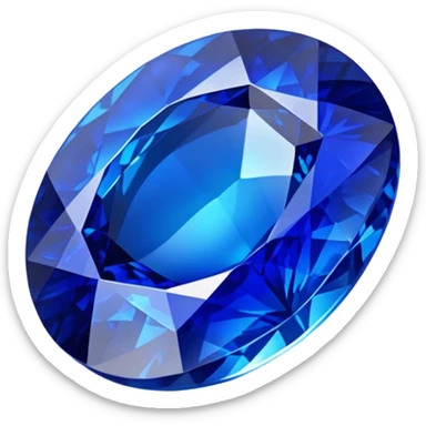 Cinematic Realistic Sapphire Emoji, Deep blue and stunning, with smooth, polished facets that gleam with a vibrant intensity. The deep blue hue reflects light in mesmerizing patterns, and a soft, glowing aura adds to the precious, regal nature of the gemstone. Soft glowing outline, capturing the essence of wisdom and royalty in a dazzling sapphire. sticker