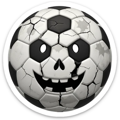 BALON DE FUTBOL CON CARAS TERROR sticker
