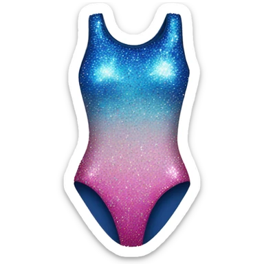 A pink and blue sparkly leotard covered in rhinestones sticker