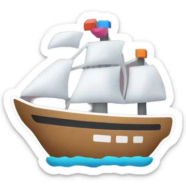 Generate a logo for a coding study platform featuring a playful ship icon surrounded by coding elements. sticker