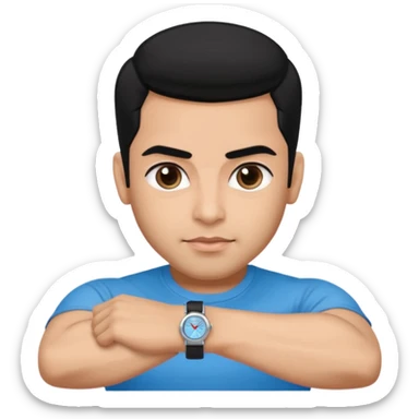 ipretty bratz emoji of salman khan wearing a black tee, silver- blue bracelet, black hair sticker