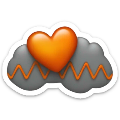 a heartbeat sound in progressive gray to burnt orange color
 sticker