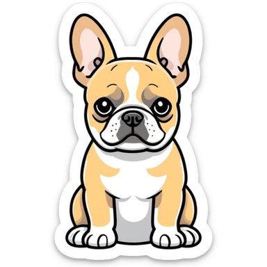 Tan and grey French bulldog  sticker